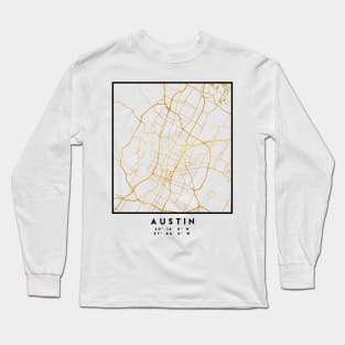 AUSTIN TEXAS CITY STREET MAP ART Long Sleeve T-Shirt